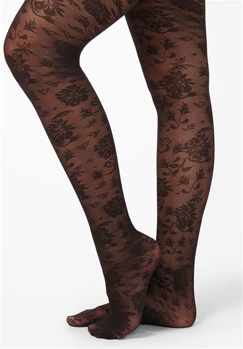 Floral Lace Tights Catherines