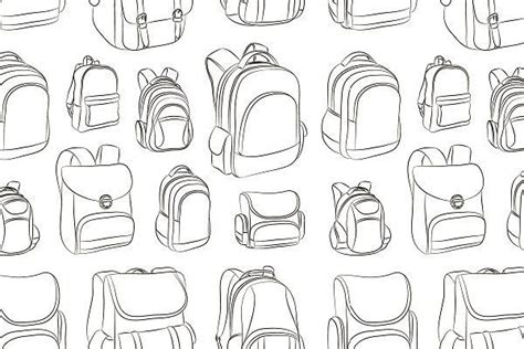 School Backpacks Set Patternpattern Patterndesign Patternidea