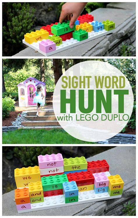 Outdoor Sight Word Hunt With Lego Duplo Sight Words Sight Words
