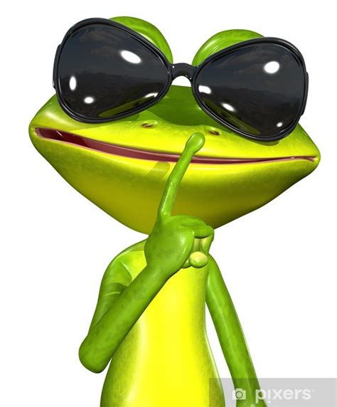 Sticker Frog With Sunglasses Pixershk