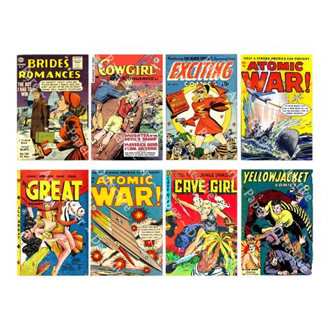 Vintage Comic Book Covers 1950s Comics Printable Etsy Australia