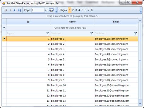 Gridview Paging Using Commandbar In Ui For Winforms Gridview Telerik