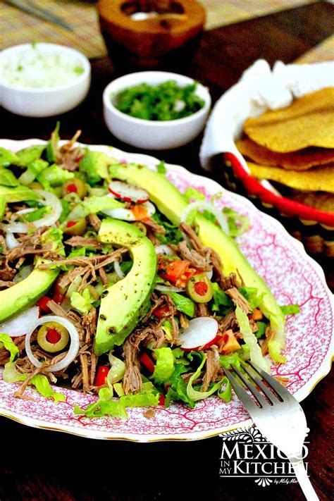 Each of these healthy mexican recipes has fewer than 450 calories per serving while packing in fiber and protein—oh yes, and plenty of flavor. Salpicon, shredded beef mexican salad | Recipe | Mexican ...