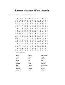 If you ally dependence such a referred 100 summer vacation words word search answers book that will oer you worth, get the unquestionably best seller from us currently from several preferred authors. Summer Vacation Word Search for Grades 4 Through 12 by ...