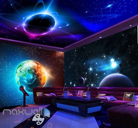 3d Earth Planets Universe Wall Murals Wallpaper Art Print Decor Idcqw