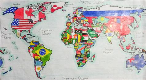 Look at several maps including some that feature countries, states, and continents to learn more a list of geographical facts: World Map (Hand-drawn) : geography