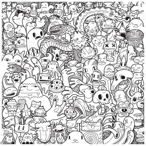 Check spelling or type a new query. Freehand Monster Doodle In Black White Stock Illustration ...