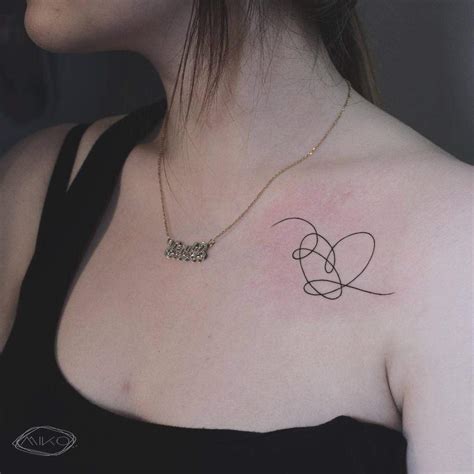 Heart Outline Tattoo Shoulder