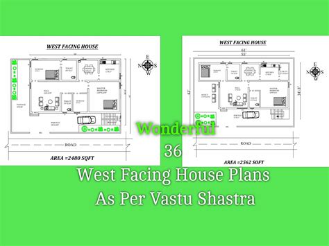 Wonderful 36 West Facing House Plans As Per Vastu Shastra Civilengi