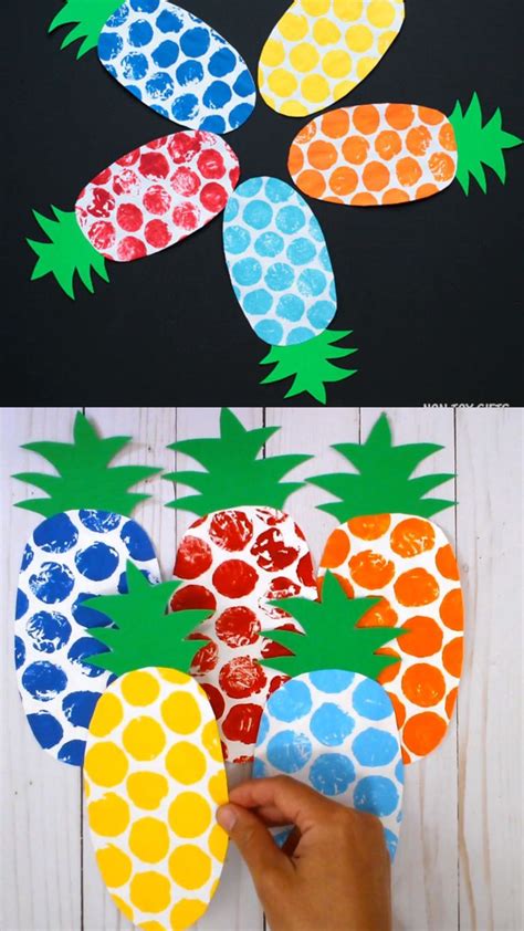 Bubble Wrap Pineapple Craft Kids Pineapple Template