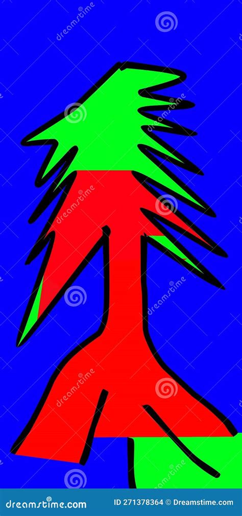 Very Cool Tree Vector Design Because There Are Red Green And Blue