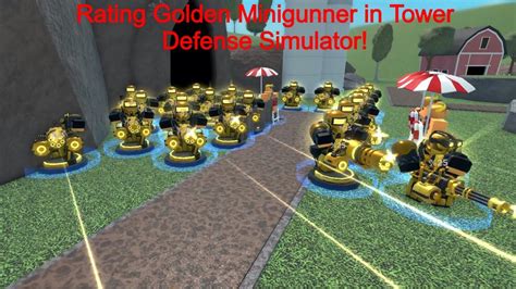 Reviewing Golden Minigunner In Tower Defense Simulator Youtube