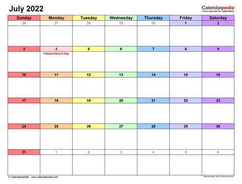 Editable July 2022 Calendar Customize And Print