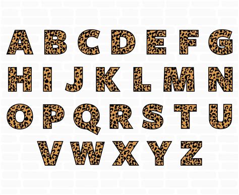 Leopard Font Leopard Print Svg Letters Leopard Svg Shirt Etsy Uk