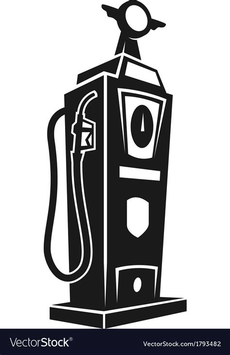 Silhouette Of Retro Gas Pump Royalty Free Vector Image