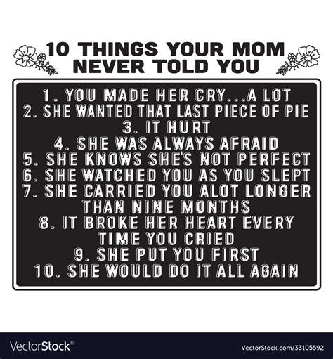 mother quote 10 things your mom never told you vector image