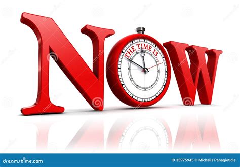 Now Red Word And Clock Royalty Free Stock Photo Image 35975945