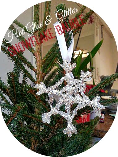Hot Glue And Glitter Snowflake Ornament