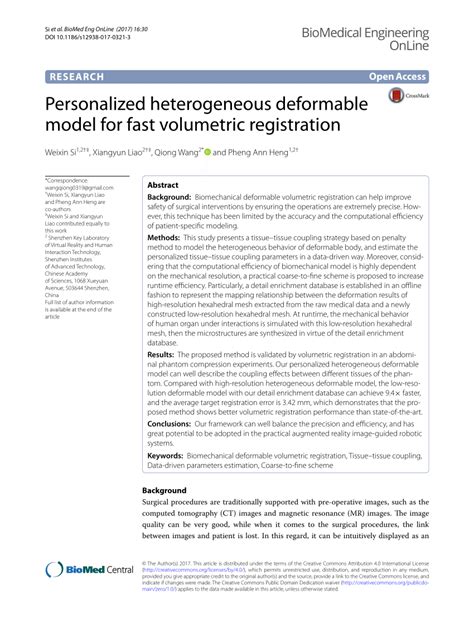 Pdf Personalized Heterogeneous Deformable Model For Fast Volumetric