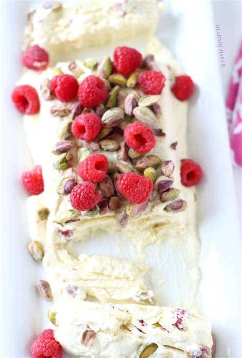 White Chocolate Semifreddo With Pistachios And Raspberries Recipe Creamy Desserts Holiday