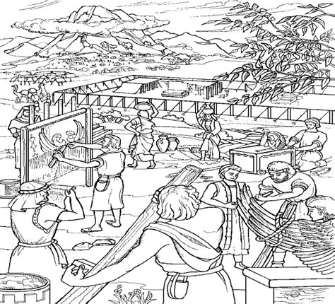 Moses And The Israelites Build The Tabernacle Coloring Page This