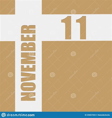 November 11 11th Day Of Month Calendar Date Stock Illustration