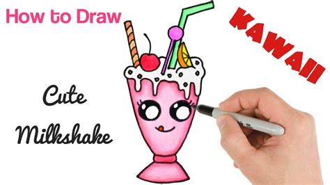 how to draw a milkshake cute and easy step by step youtube