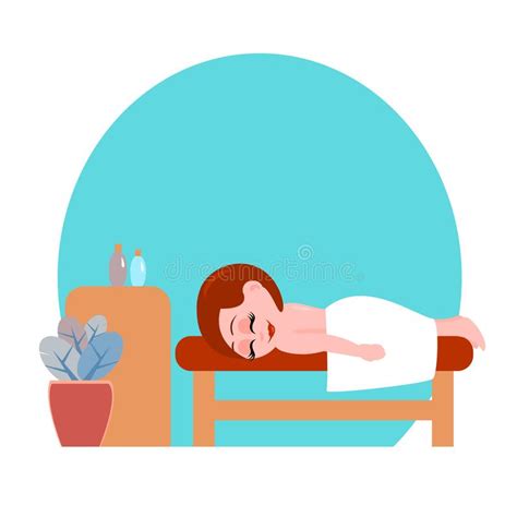 The Girl Lies In A Massage Parlor Stock Vector Illustration Of Butter