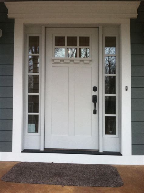 For best results take the handles off and barrel latch out and use low tack tape to cover the hinges. White Exterior Doors With Sidelights | Craftsman style ...
