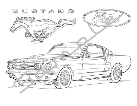 1969 FORD MUSTANG Adult Coloring Page Printable Coloring Etsy Österreich