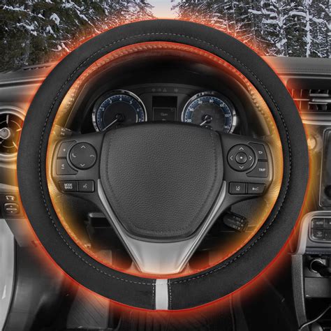 Motor Trend Warmdrive 12v Heated Steering Wheel Cover Dc Powered Hand