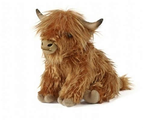 Living Nature Highland Cow Stuffed Soft Toy With Moo Sound 30cm Large