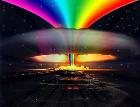 Free Download Nuclear Rainbow Explosion Hd Wallpaper 1600x1223 For