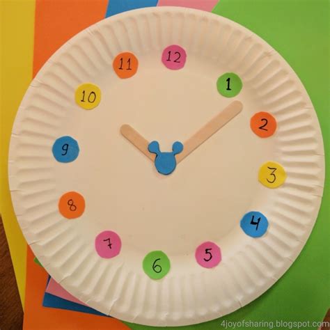 Paper Plate Clock Craft Clock Craft Animal Crafts For Kids Toddler