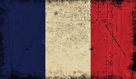 Vintage Old Flag Of France Art Texture Painted France National Flag