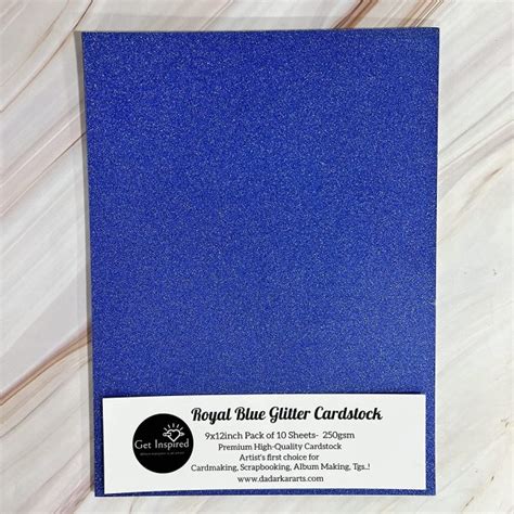 Royal Blue Glitter Cardstock 9x12 10pkg By Get Inspired Dadarkar Arts