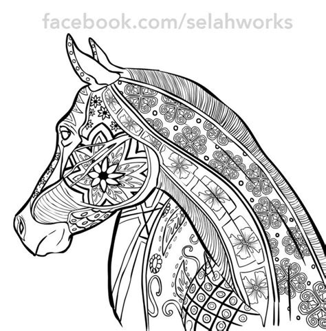 Adult Hard Coloring Pages Of Horse Doodle Art Animal Coloring Pages
