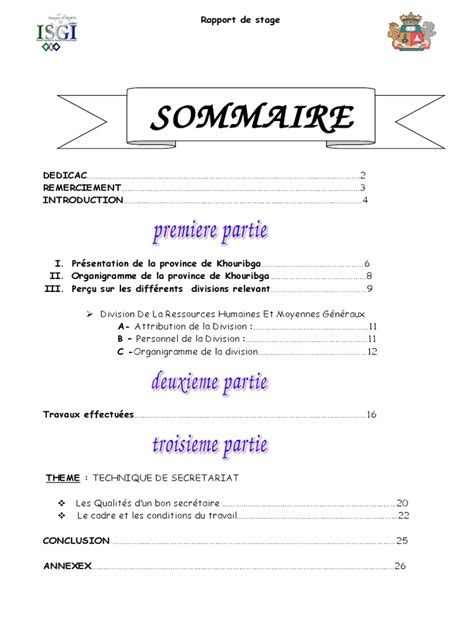 Rapport De Stage Secrétariat Sémiotique La Communication