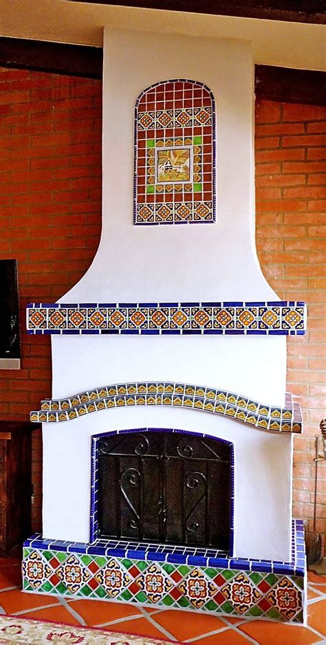 This Kitchen Fireplace Is So Dreamy With Mexican Tile Designs From