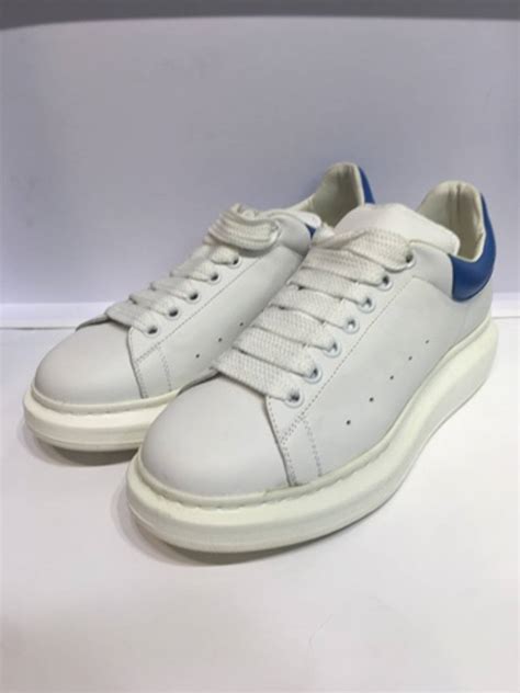 Alexander Mcqueen New Whiteblue Leather Sneakers Grailed