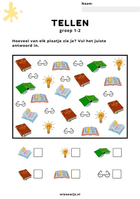 Werkblad Tellen Groep I Spy Zoekplaat Thema Boeken Artofit