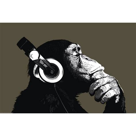 Monkey Poster Thinker With Headphones Posters Buy Now In The Shop