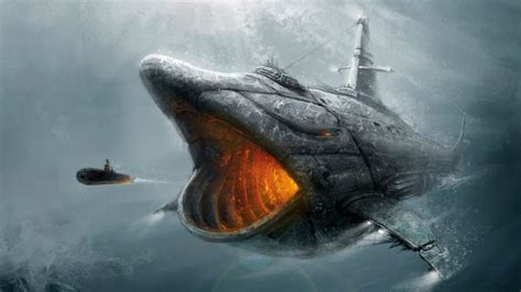 Mechanical Shark Submarine Unknown Artist X Post From R