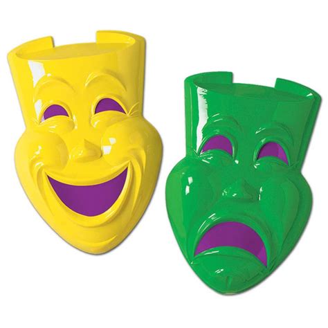 2 Mardi Gras Carnival Party 21 Plastic Comedy Tragedy Masks