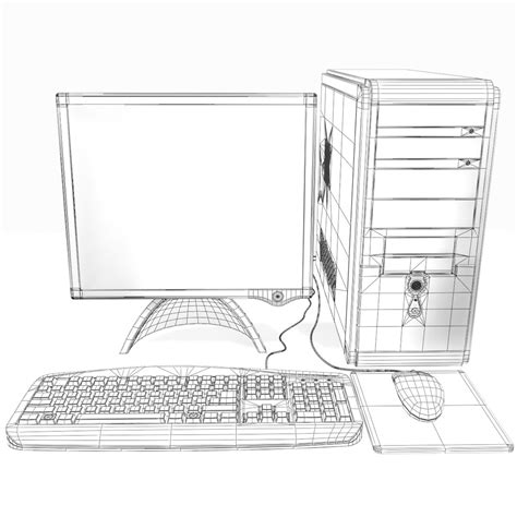 3d Model Personal Computer Desktop Keyboard