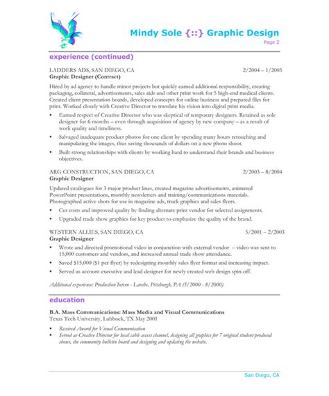 Sample graphic design resume— see more templates and create your resume here. Graphic Designer | Free Resume Samples | Blue Sky Resumes