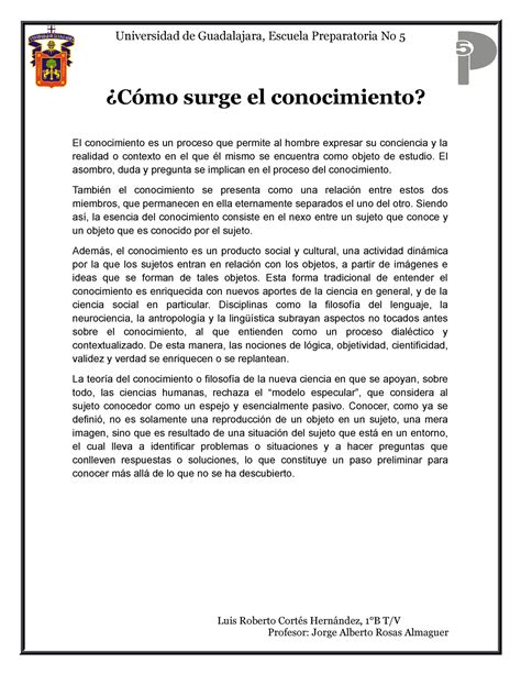 Cómo surge el conocimiento Cómo surge el conocimiento El