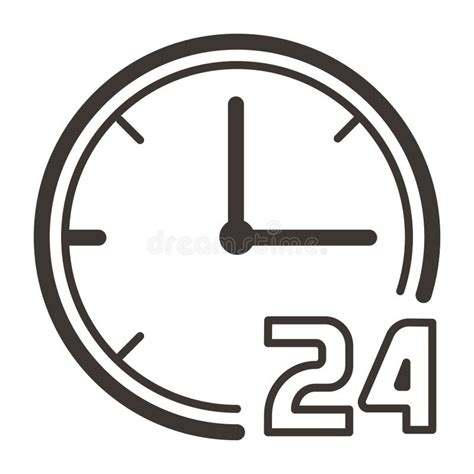 24 Hour Clock Vector Illustration Decorative Design Stock Vector