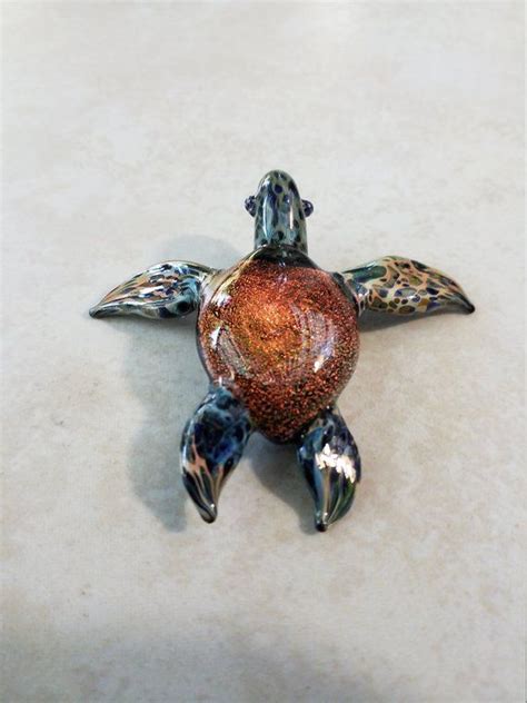 Galaxy Red Sea Turtle Pendant Ocean Turtle Necklace Glass Etsy