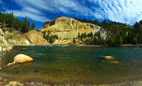 yellowstone river view at the discharge of tower creek in… flickr